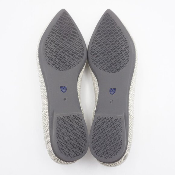 NWT Rothy's "The Point II" Women's Flats in Diamond Twill Silver US Size 6 - Picture 4 of 10
